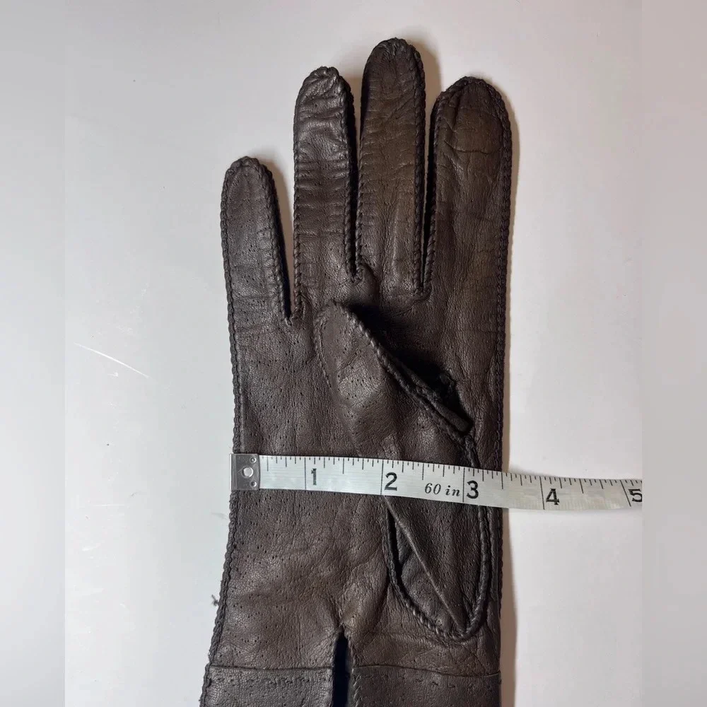 Genuine Leather Brown Winter Gloves
